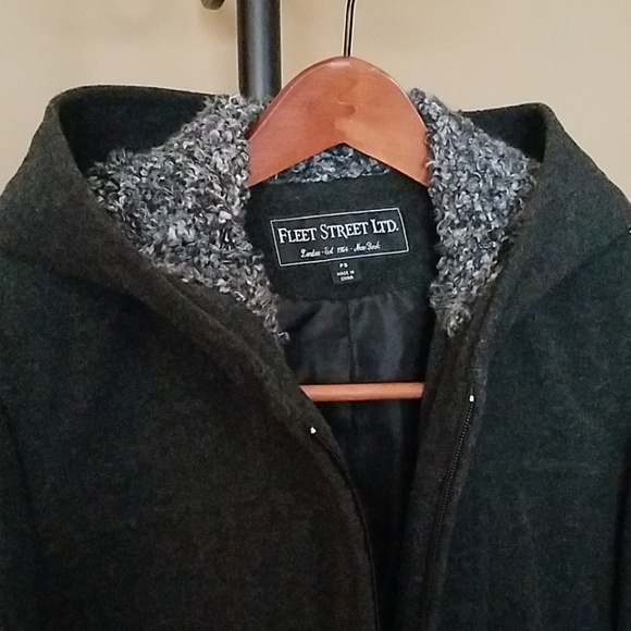 Women's hooded, wool blend coat - Picture 2 of 2